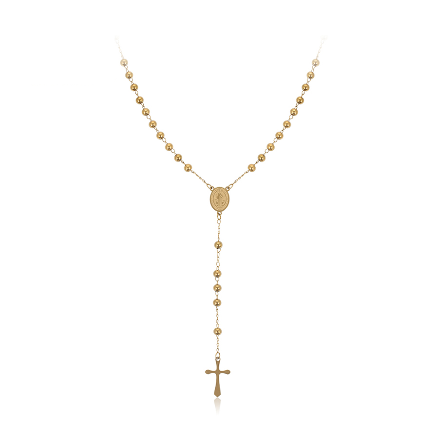 Golden Rosary Necklace